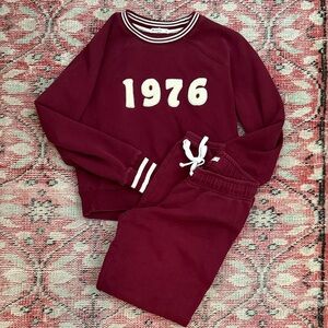Marine Layer Burgundy Jogger Set